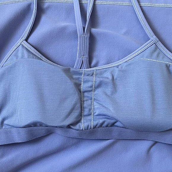 Lululemon Built-In Bra Strappy Racerback Tank Top Cool Blue Purple Size 8 Yoga - Picture 4 of 7